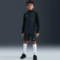 Academy Voetbaltrainingstop met Dri-FIT, lange mouwen en korte rits voor kids