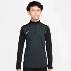 Academy Voetbaltrainingstop met Dri-FIT, lange mouwen en korte rits voor kids