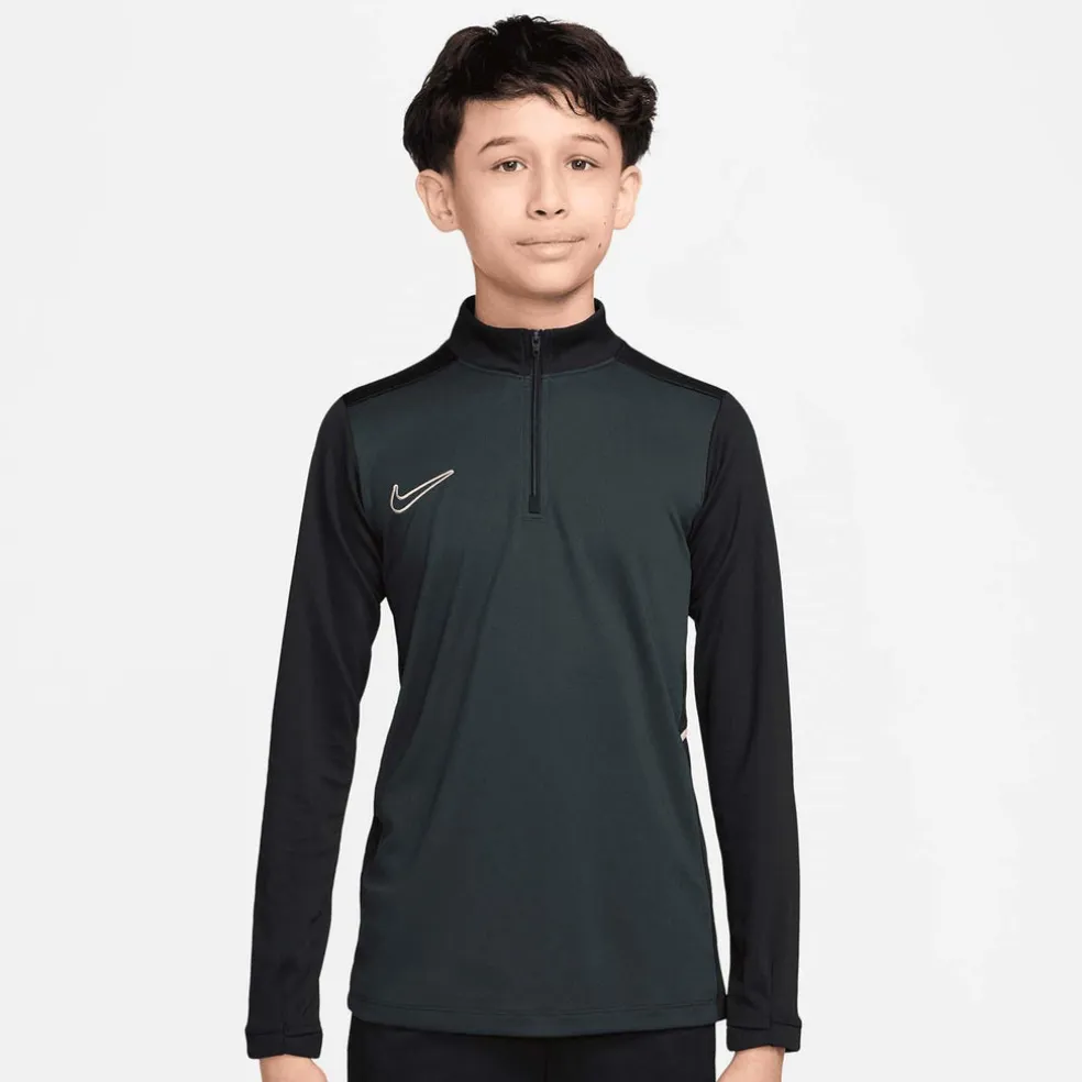 Academy Voetbaltrainingstop met Dri-FIT, lange mouwen en korte rits voor kids