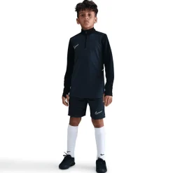 Academy Voetbaltrainingstop met Dri-FIT, lange mouwen en korte rits voor kids