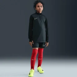Academy Voetbaltrainingstop met Dri-FIT, lange mouwen en korte rits voor kids
