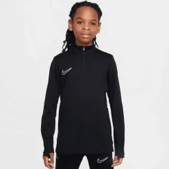 Academy Voetbaltrainingstop met Dri-FIT, lange mouwen en korte rits voor kids