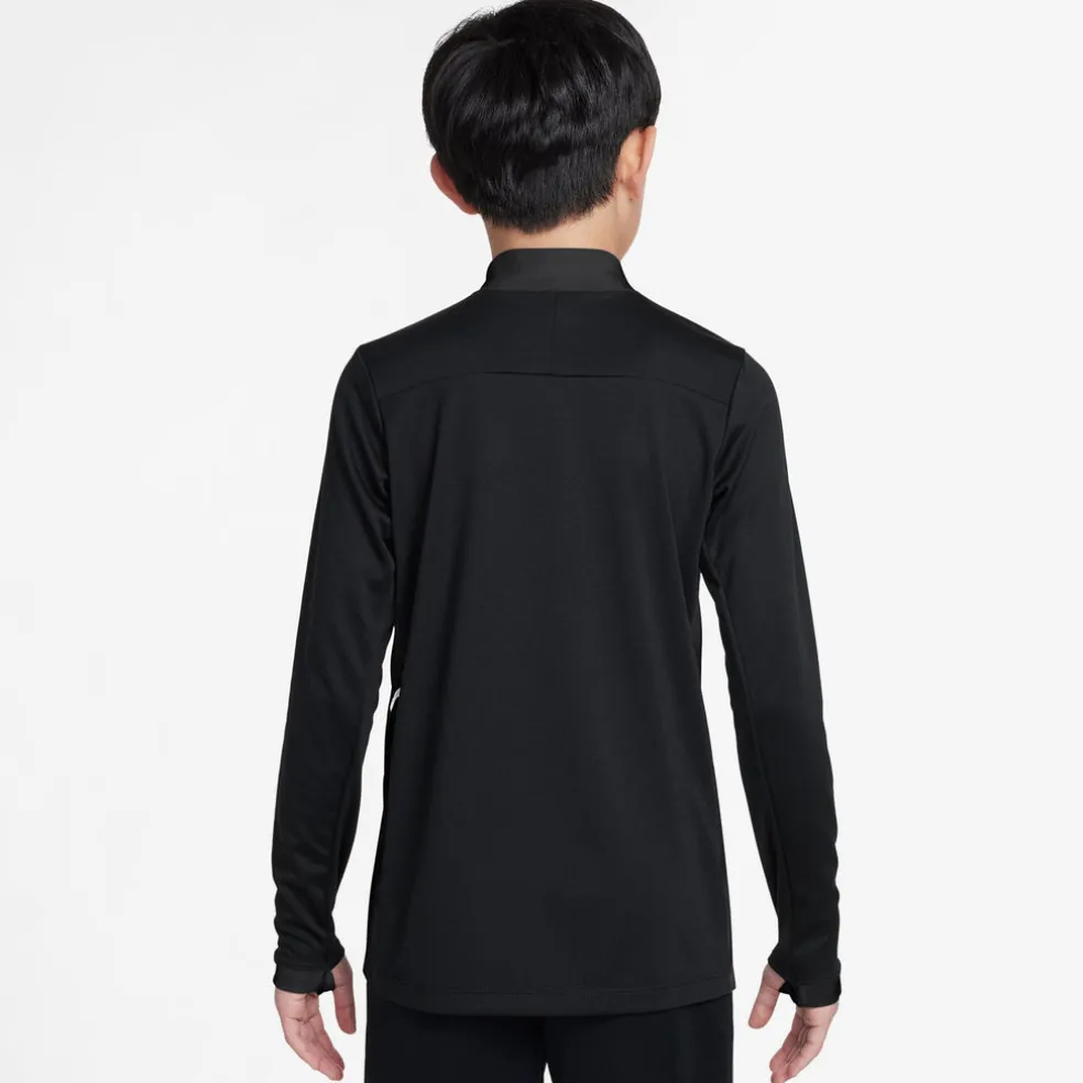 Academy Voetbaltrainingstop met Dri-FIT, lange mouwen en korte rits voor kids