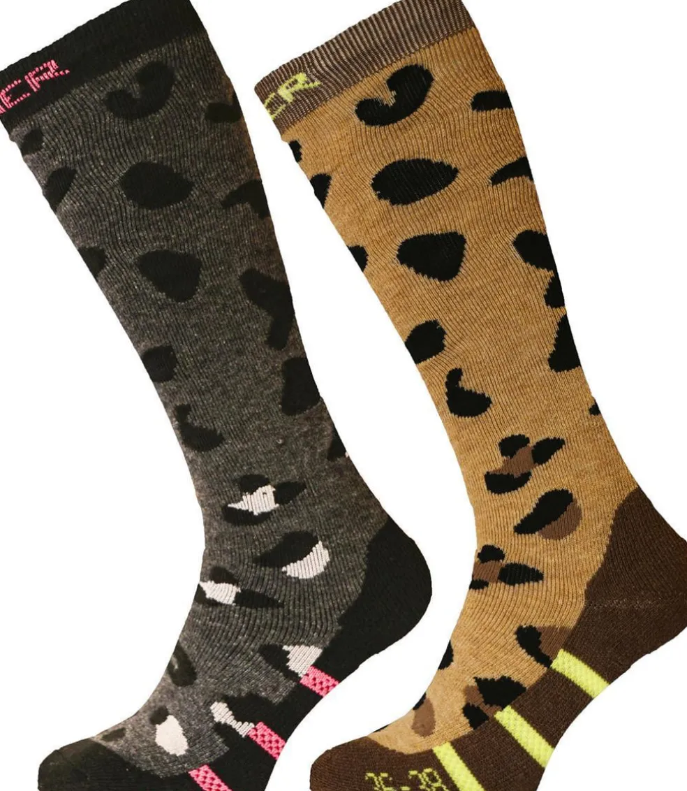 LADIES SKI SOCKS PLACED ANIMAL DOUBLE PACK