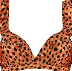 Leopard Spots Ruffle Bikinitop