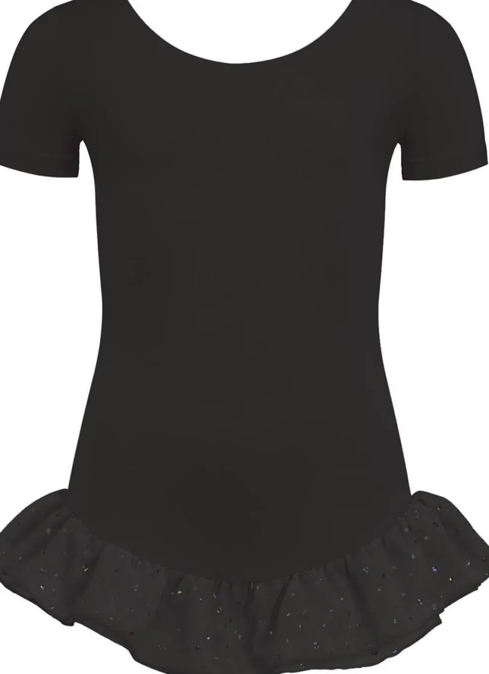 Leotard short sleeves, voile frill sparkle, cotton
