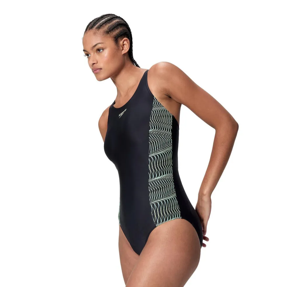 PLACEMENT MEDALIST 1PC BLK/LTGRN